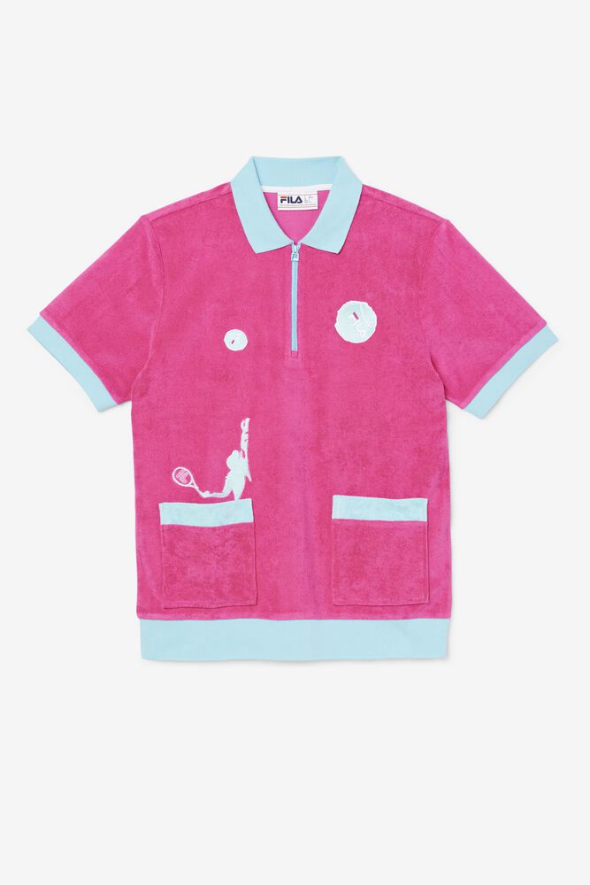 Fila Polo Mens Pink Kapueo - Ireland 16423-PNLQ